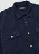 Regular fit blue pure cotton shirt in corduroy_5