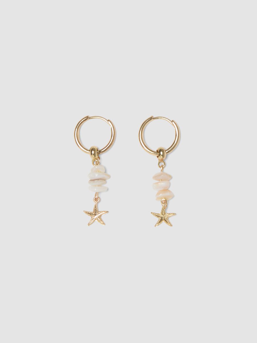 Gold-tone earrings with starfish charm_0