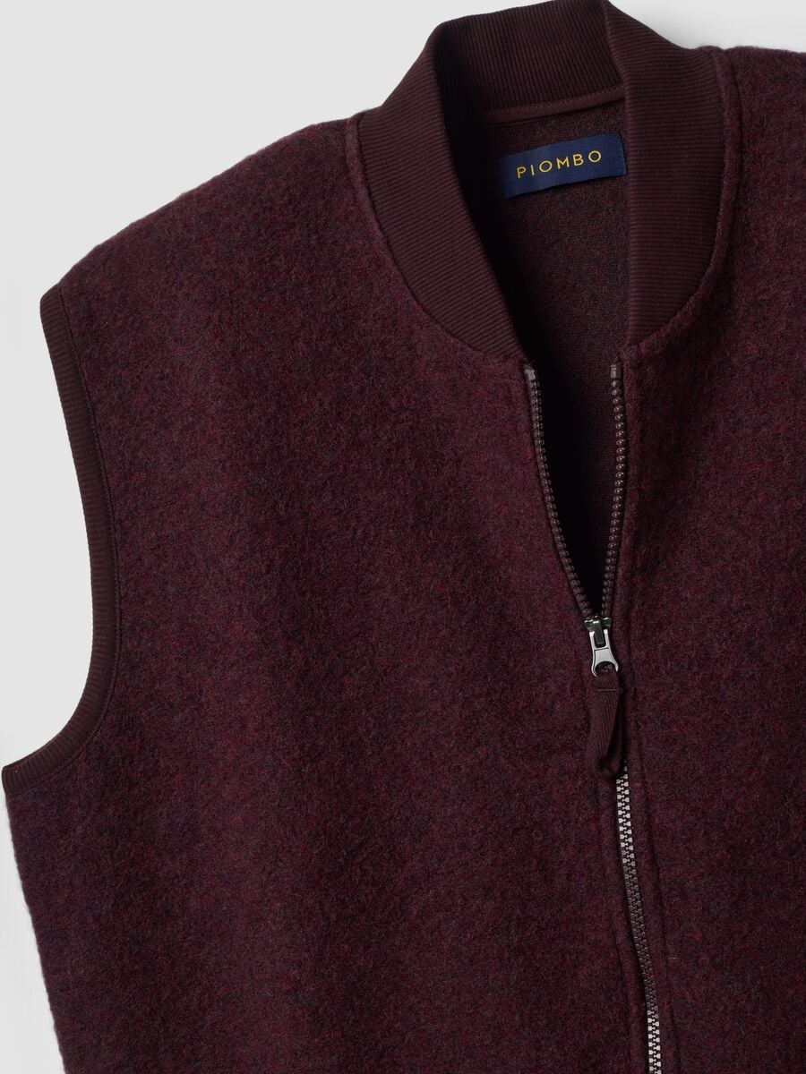 Purple wool-blend gilet with zip_1