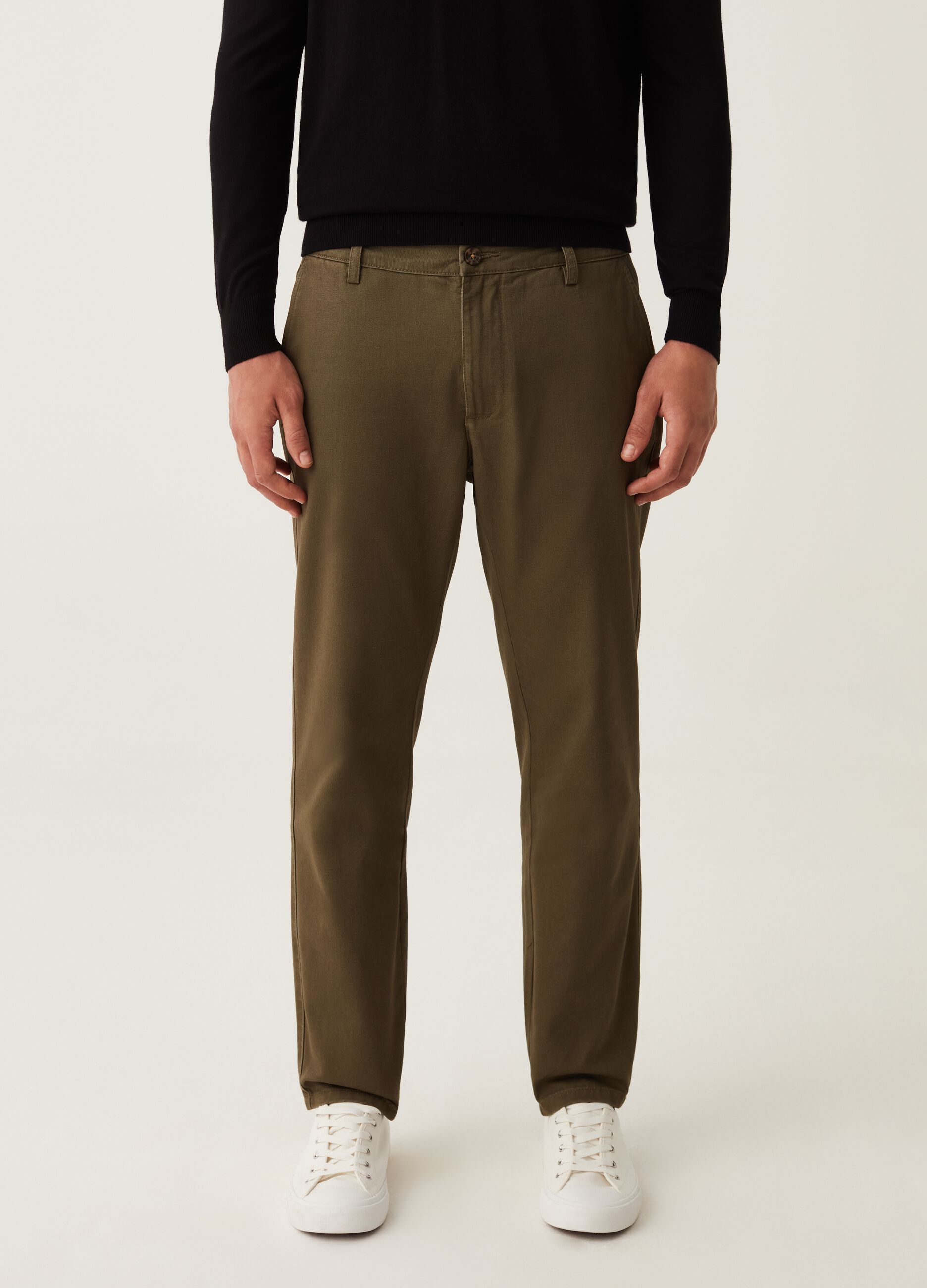 Pantalone chino in twill di cotone_1