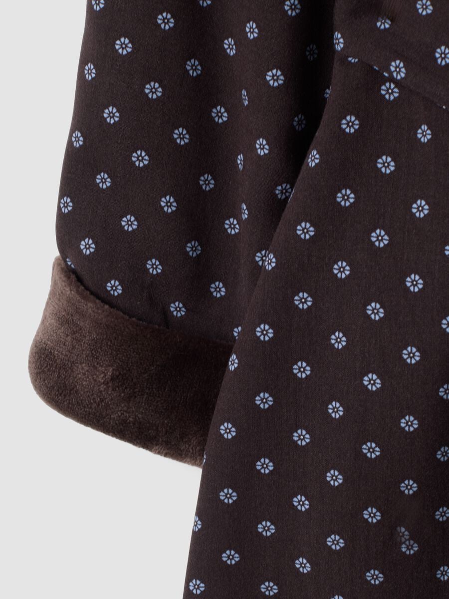 Vestaglia marrone in pura viscosa con fantasia micro floreale_1