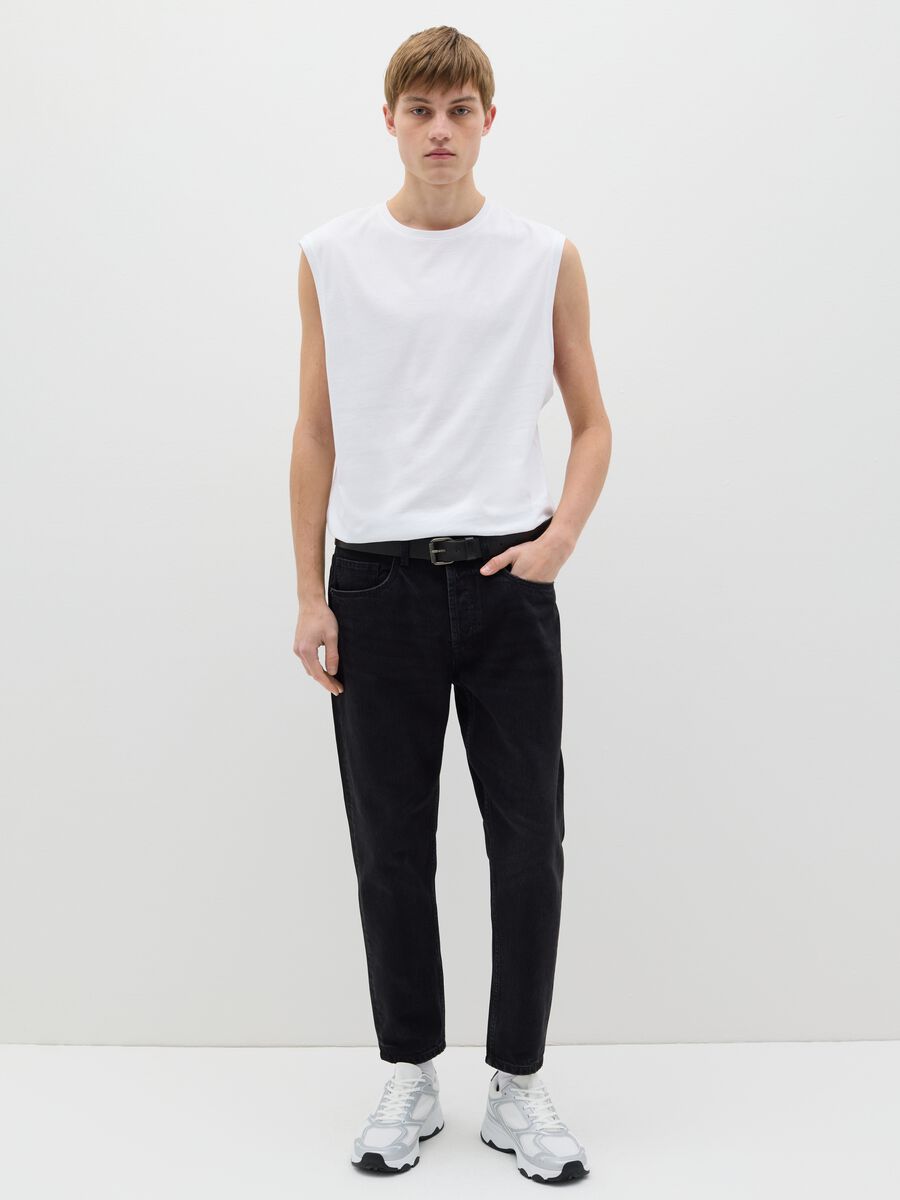 Cotton racerback vest with round neck_1