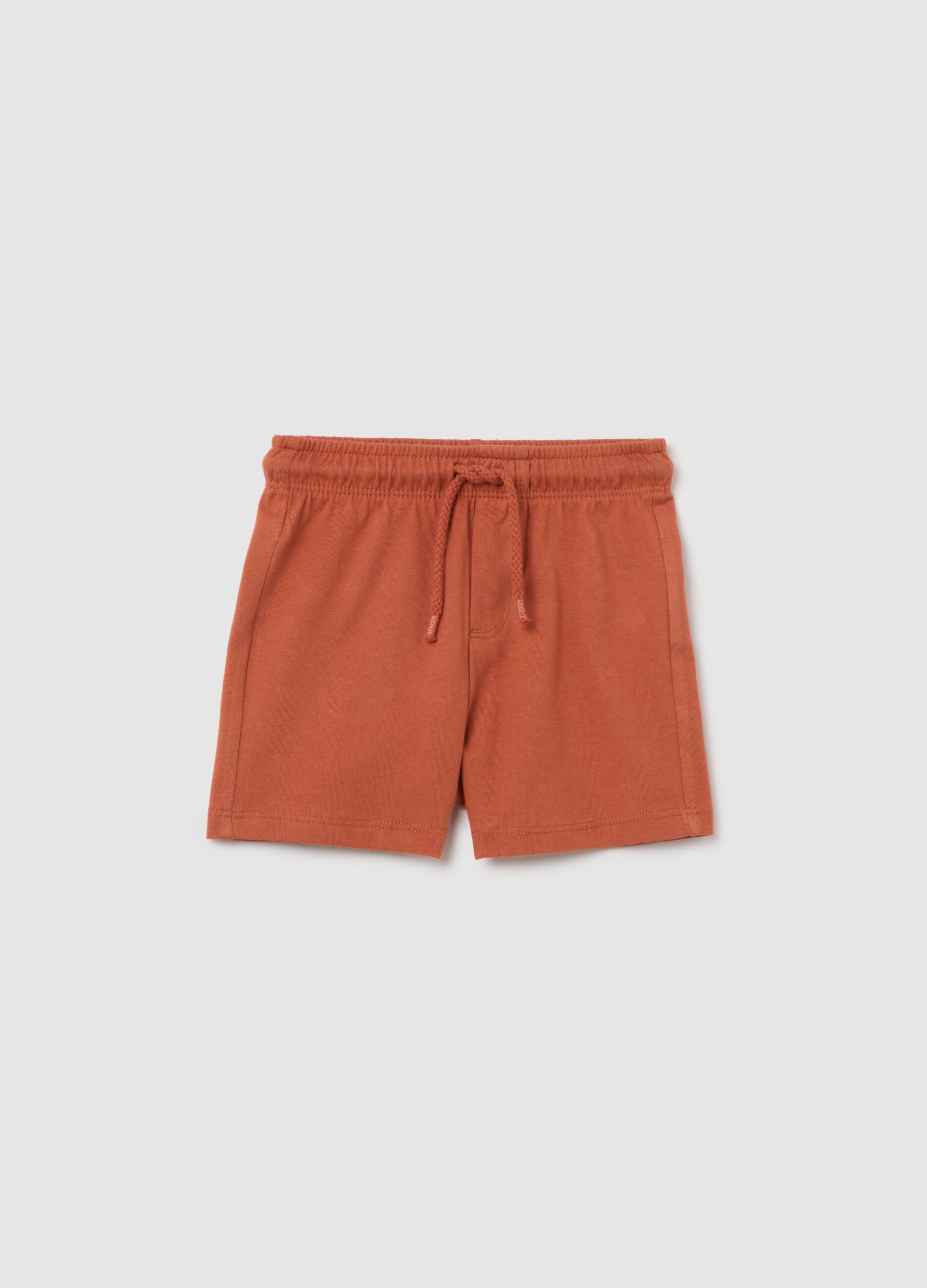 Children's orange pure cotton regular fit shorts