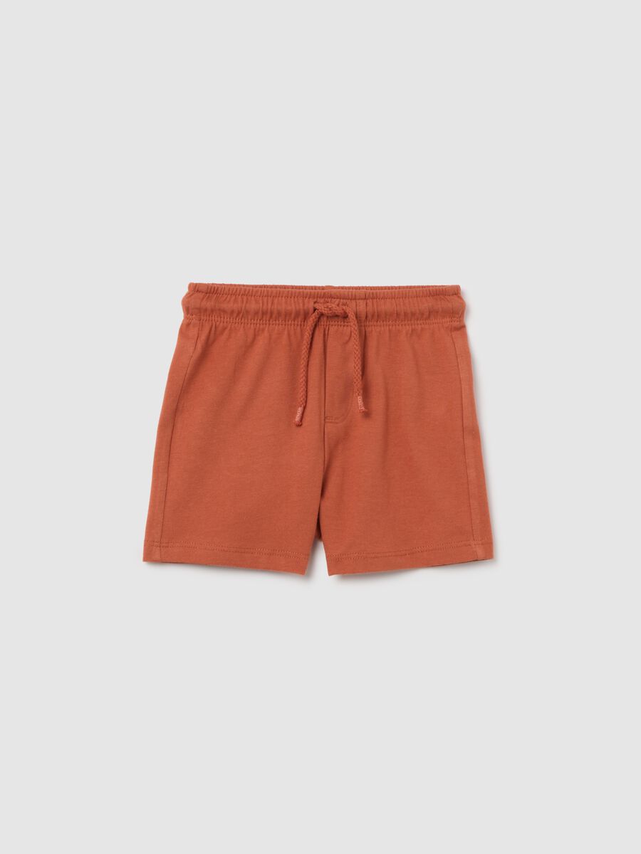 Children's orange pure cotton regular fit shorts_0