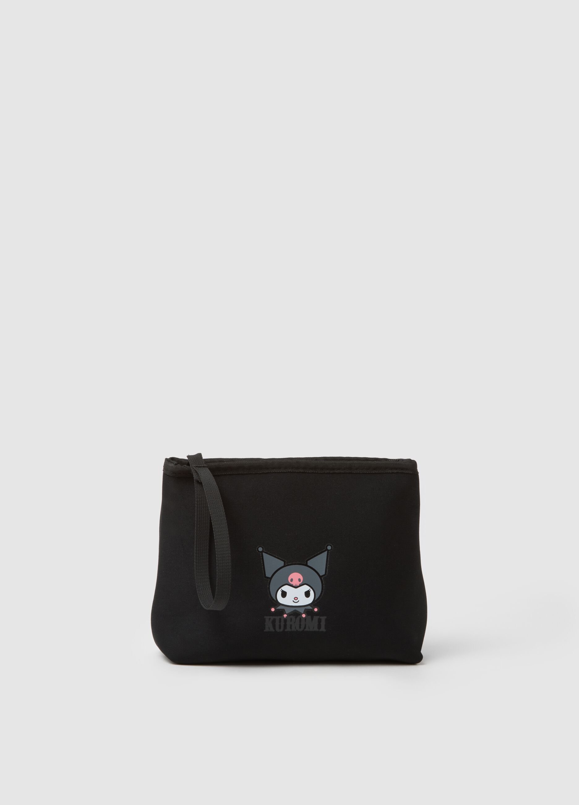 Girls' black pouch with Kuromi design