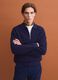 Polo blu in puro cotone con zip e collo classico_2