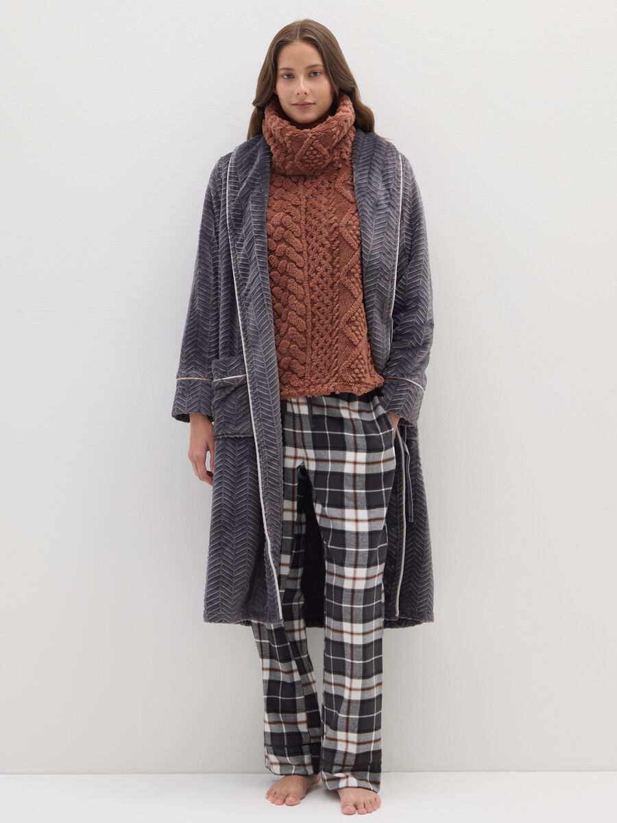 Grey robe with belt_0