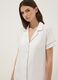 Camicia da notte in misto viscosa elasticizzata bianca con collo a V_3