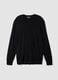 Black crew-neck viscose-blend jumper, regular fit_0