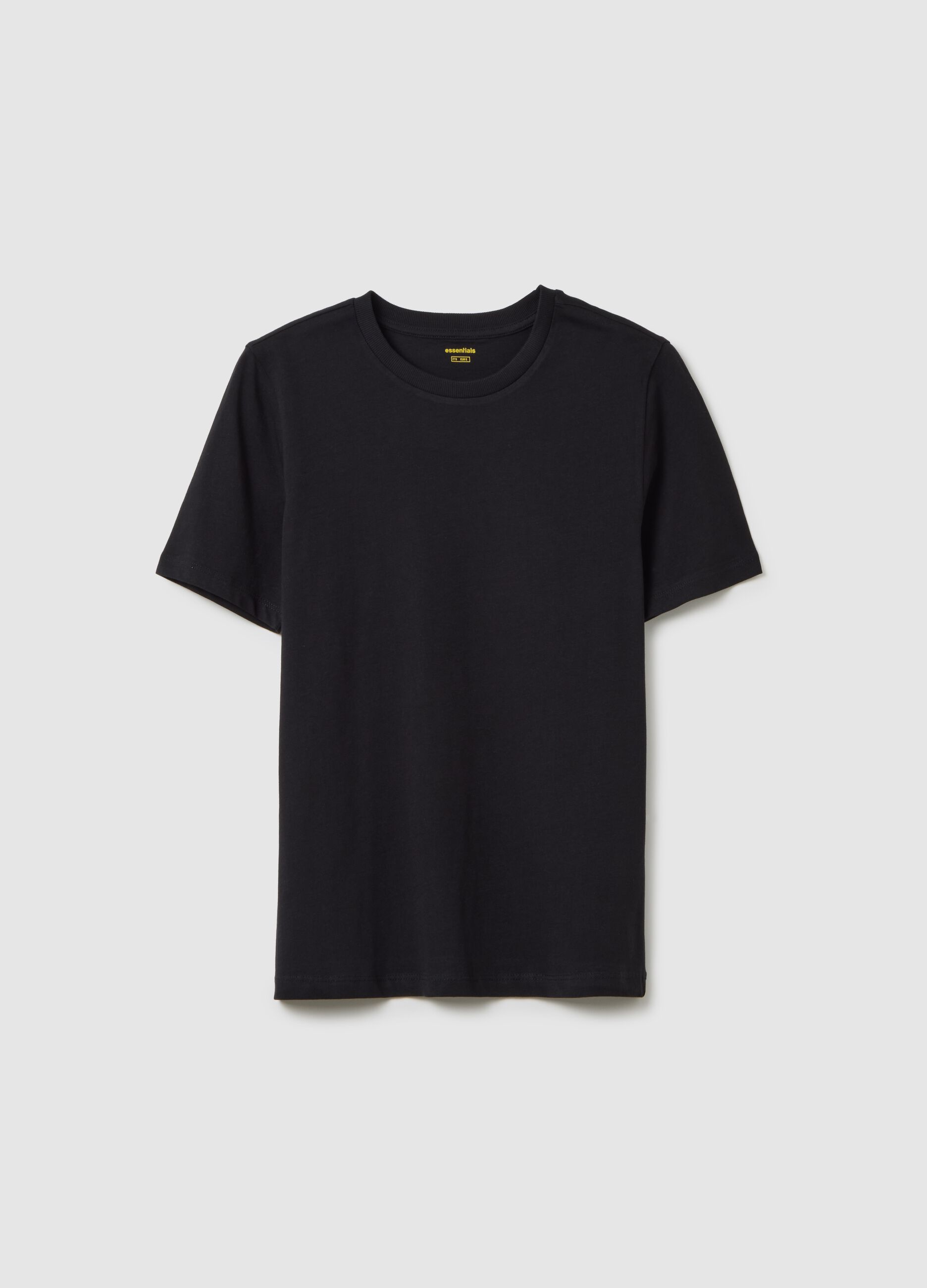 Black pure cotton t-shirt regular fit
