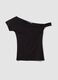 Black stretch viscose T-shirt with wide neckline_4