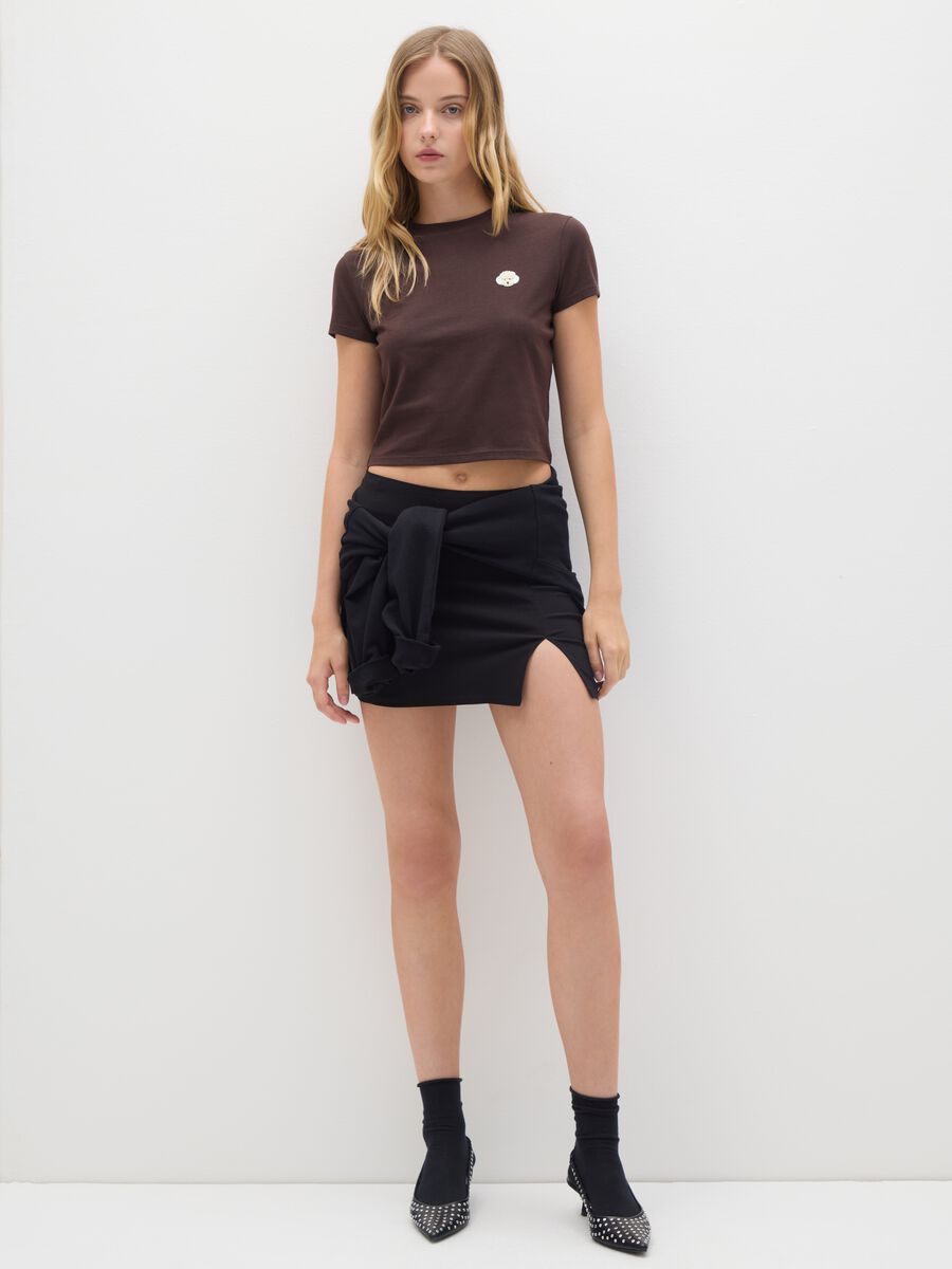 Brown Short-Sleeve Cotton T-Shirt_1