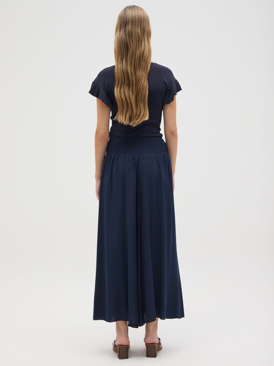 Women's trousers in pure blue viscose regular fit_2