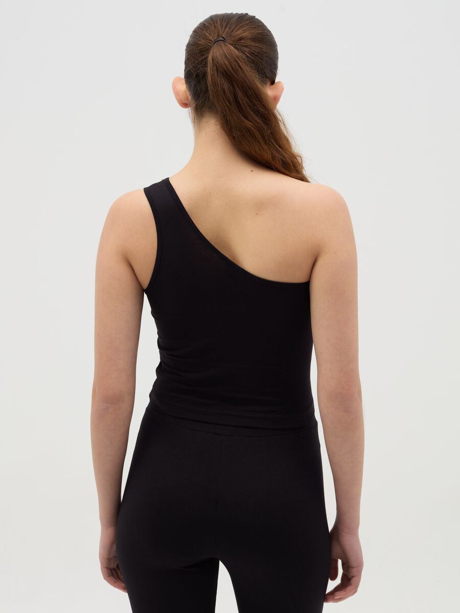 Single-shoulder top with logo embroidery_2