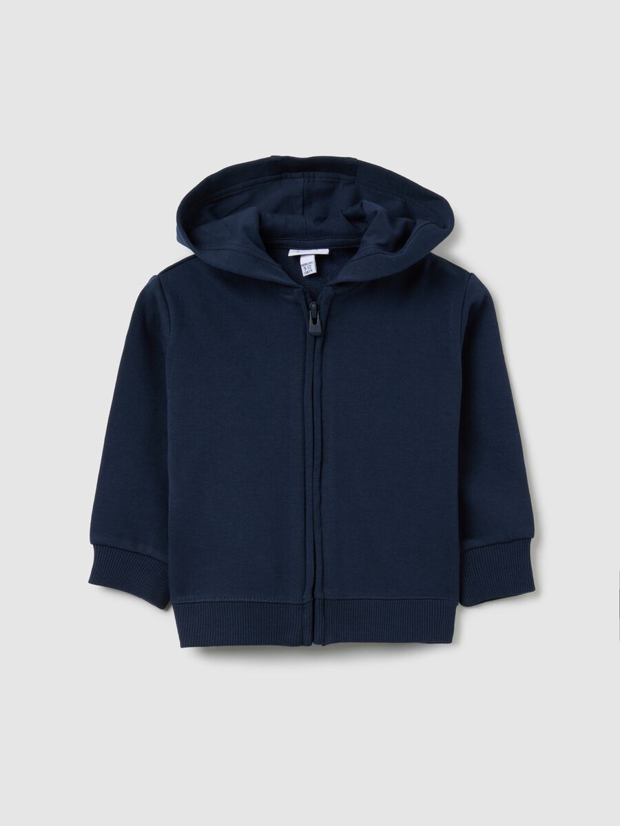 Felpa da neonato in puro cotone blu regular fit_0