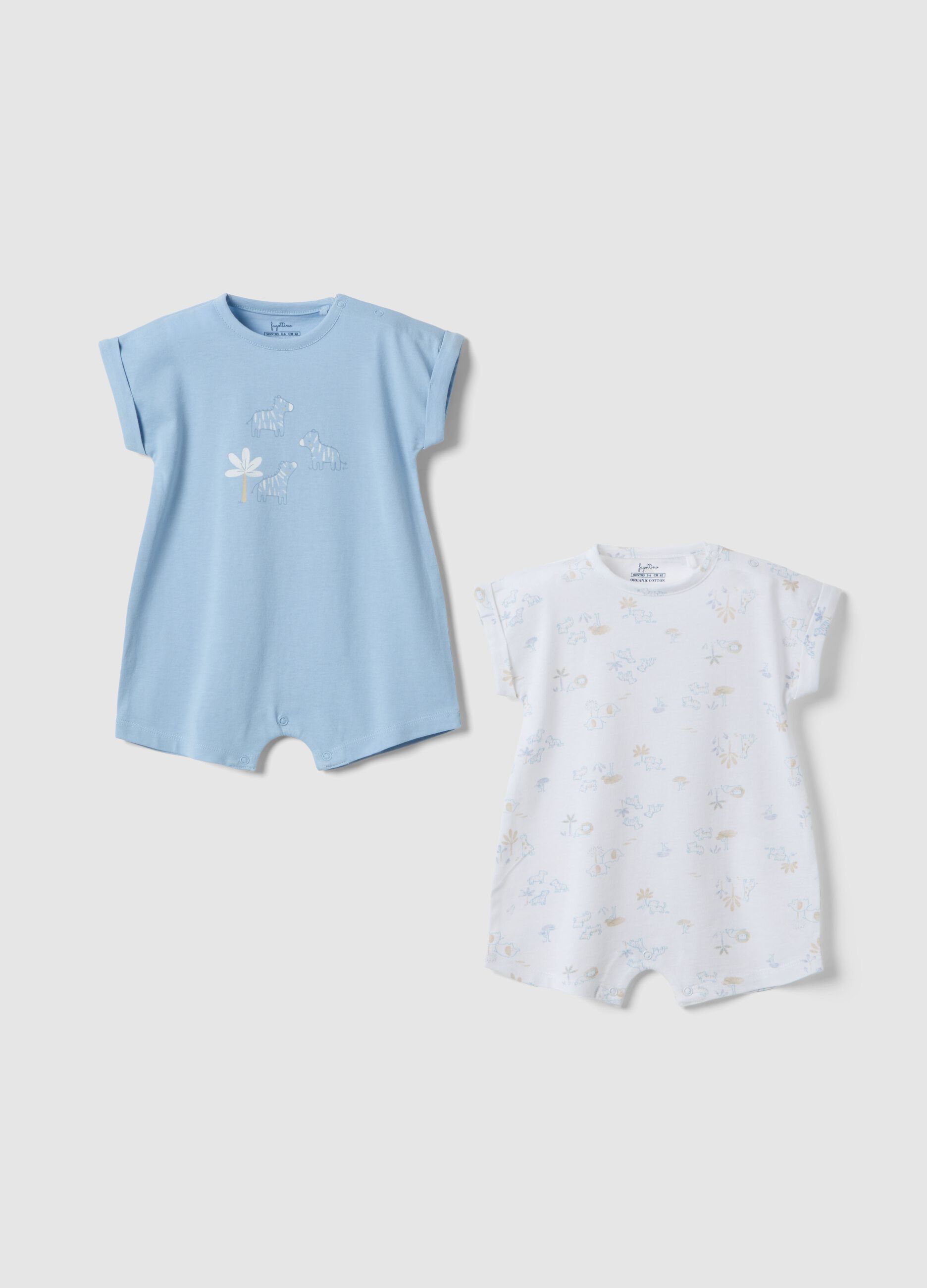 Newborn multicolour cotton romper bipack with designs