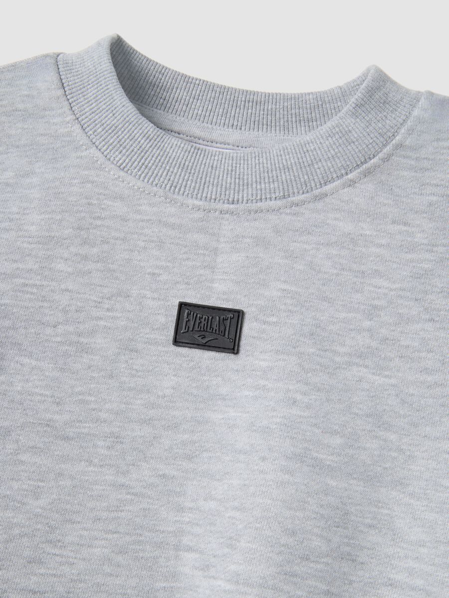 Felpa corta in misto cotone grigia regular fit_5