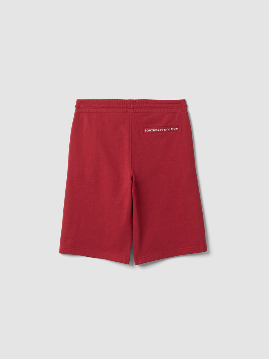 Red regular-fit cotton-blend shorts_1