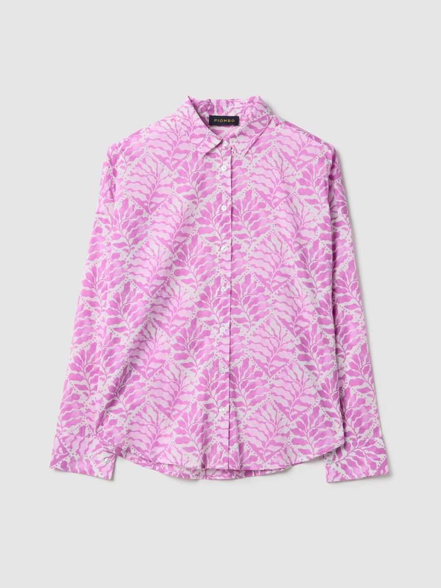 Regular fit multicolour pure cotton shirt with floral pattern_0