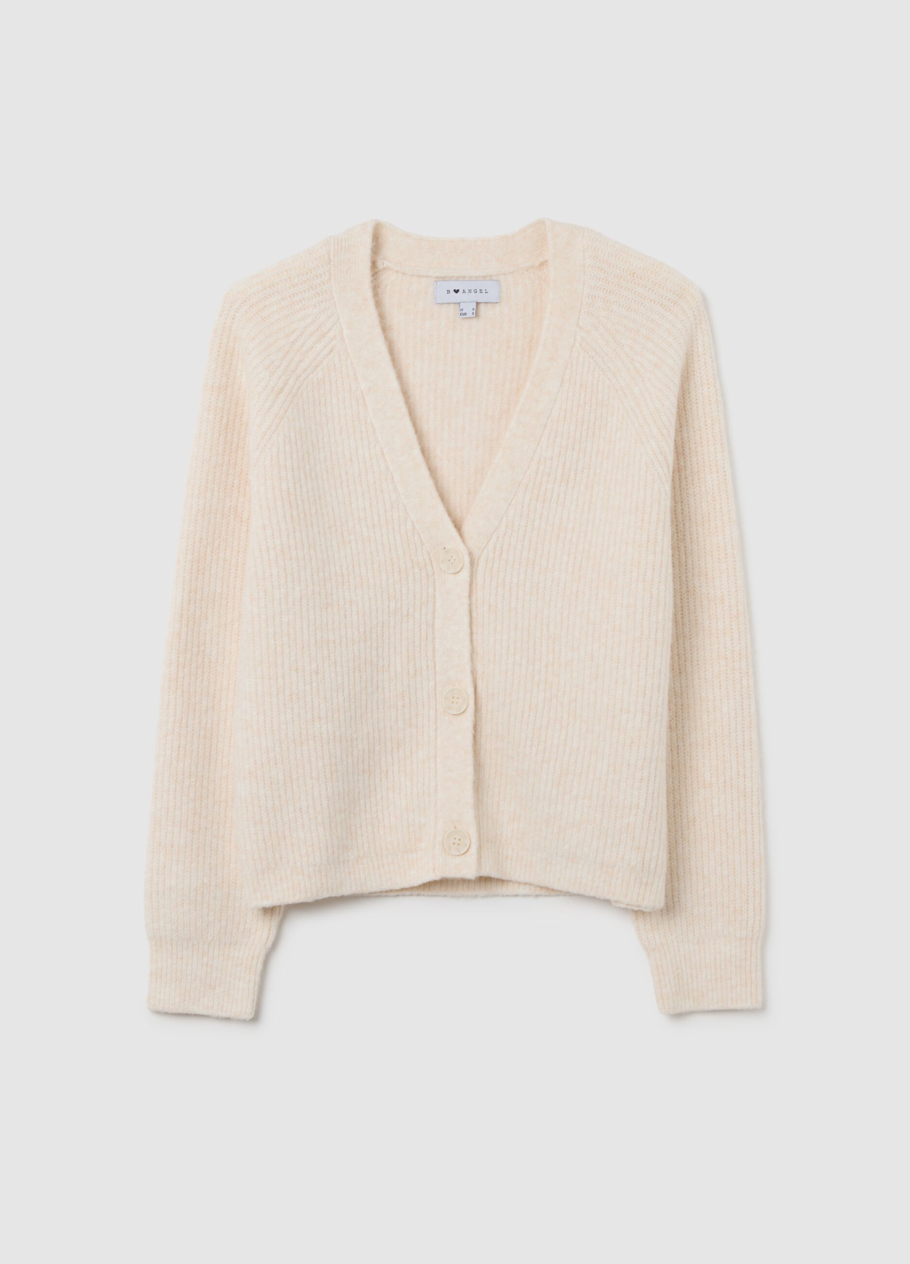 Beige Cardigan with Oversized Fit