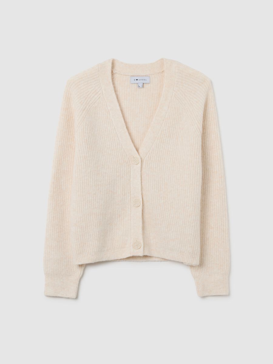 Beige Cardigan with Oversized Fit_0