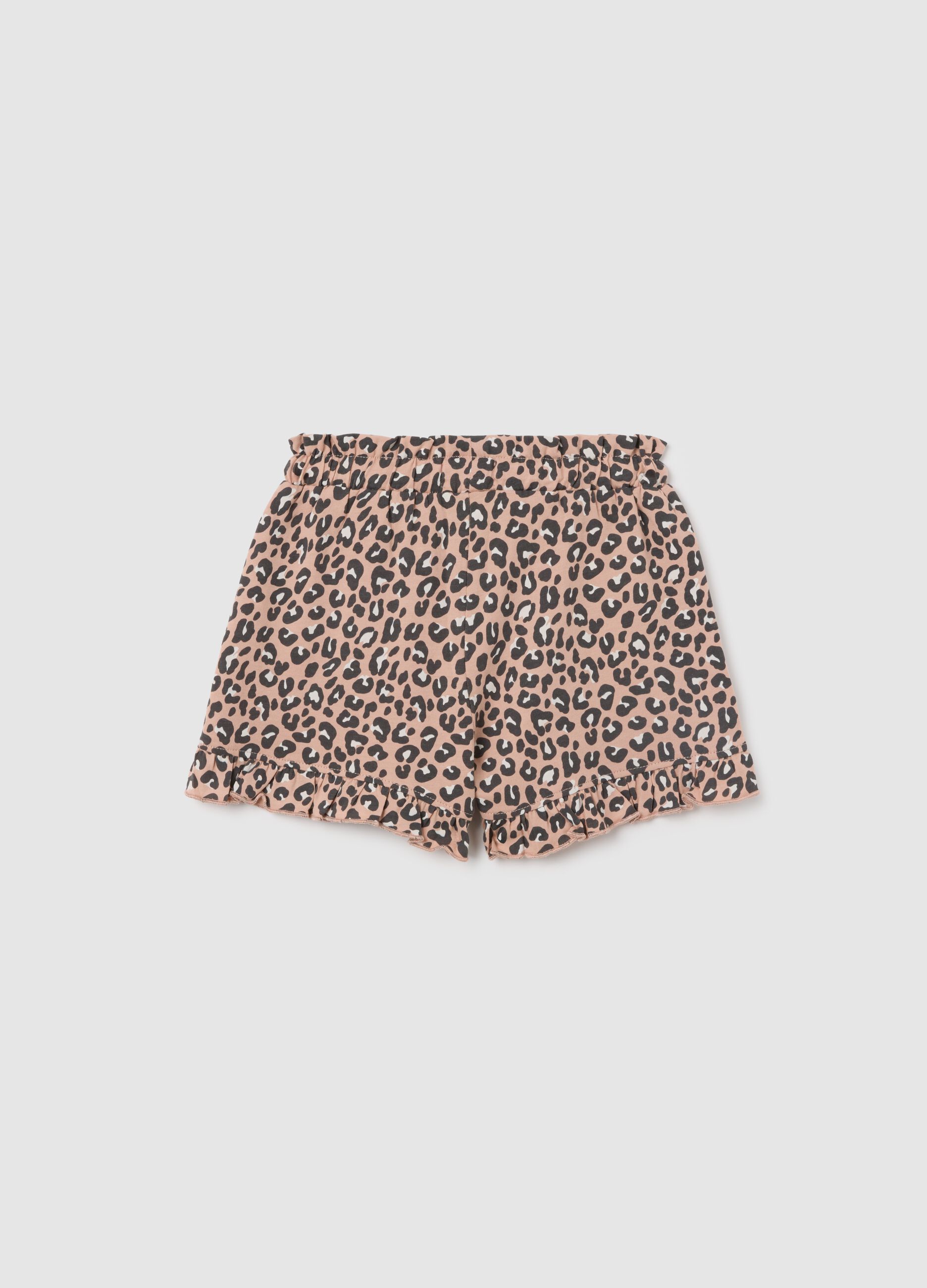 Pantaloncini da bambina in puro cotone multicolor regular fit con stampa
