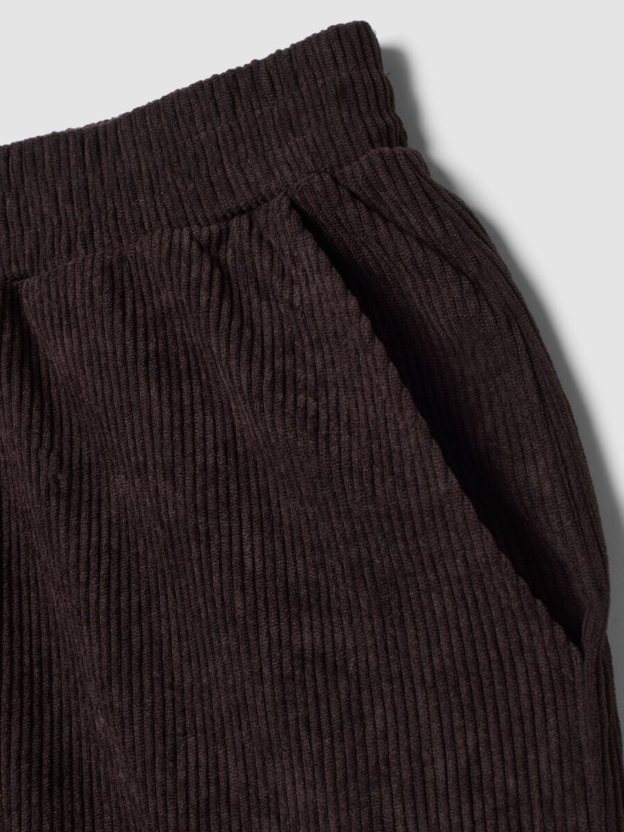 Brown wide-leg trousers with elasticated waist_1