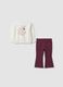 White and purple stretch organic cotton set with Daisy print_0