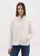 White fitted high-neck fleece sweatshirt with zip_1