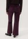 Pantaloni viola flare in cotone e modal elasticizzato a coste_3