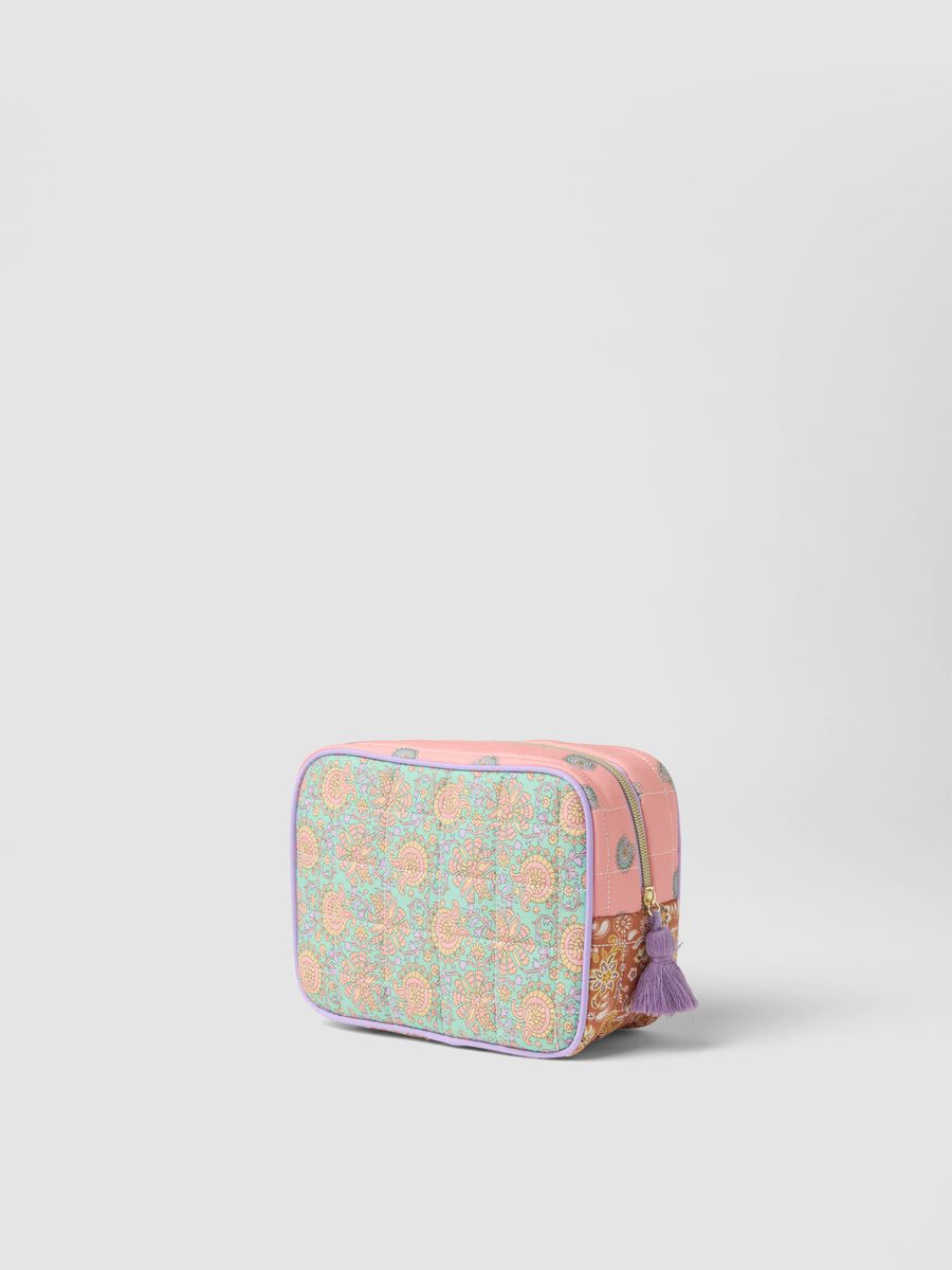 Beauty case in puro cotone multicolor con fantasia_1