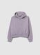 Girls' purple hoodie in pure cotton regular fit with hood and zip_3