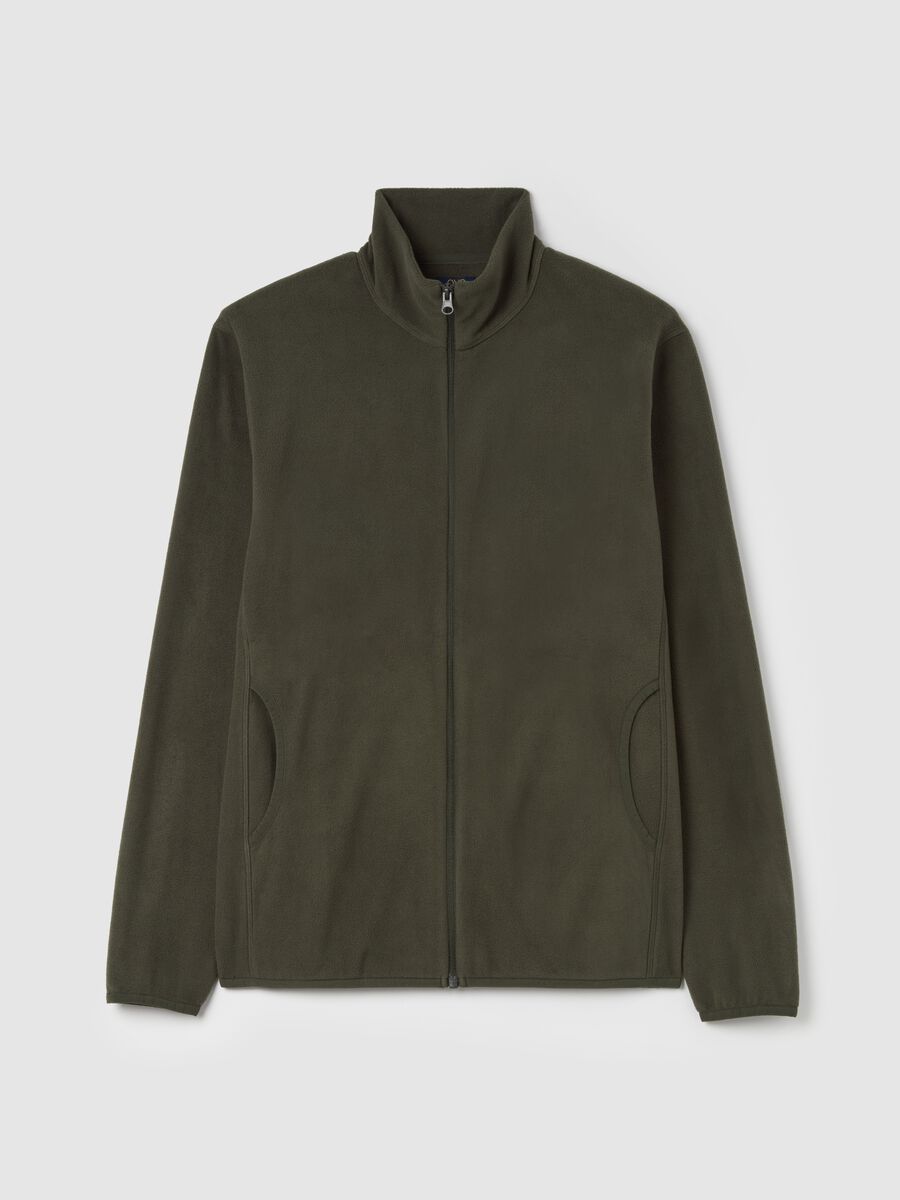 Fleece full-zip sweatshirt with high neck_4