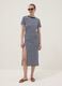 Abito maxi blu in cotone elasticizzato a righe_0