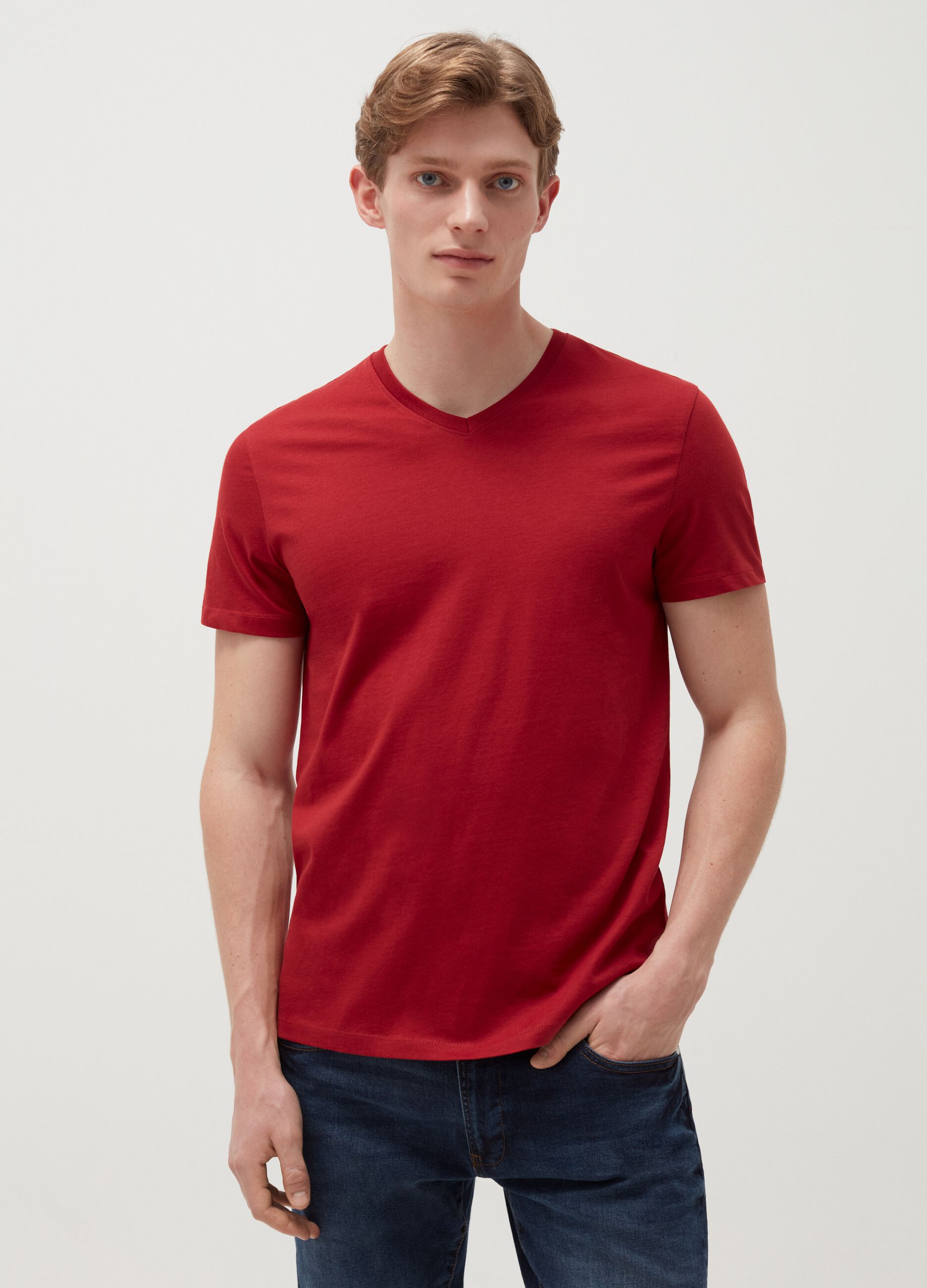 Cotton V-neck T-shirt