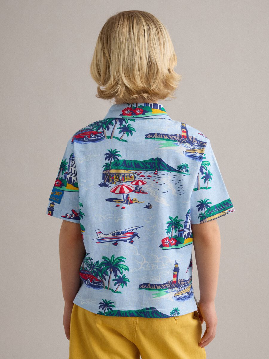 Multicolour pure cotton children's polo, regular fit with prints_2