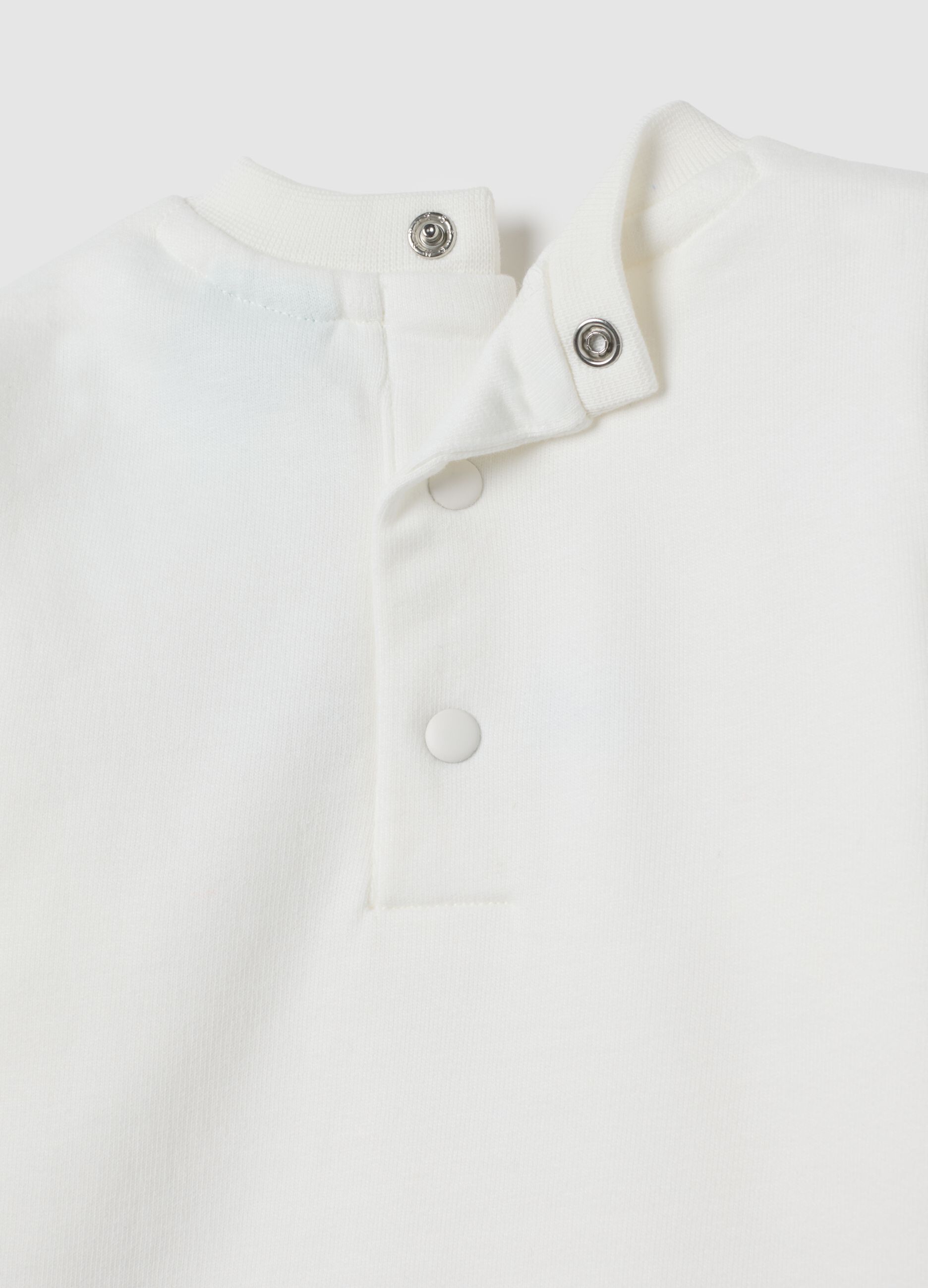 Baby set in pure cotton, white and blue