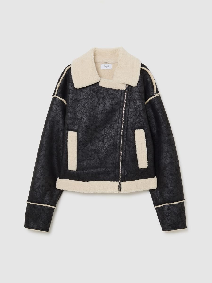 Giacca biker nera regular fit_4