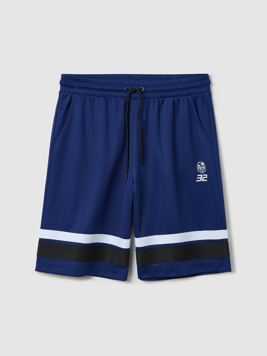 Blue Bermuda joggers with NFC print_4