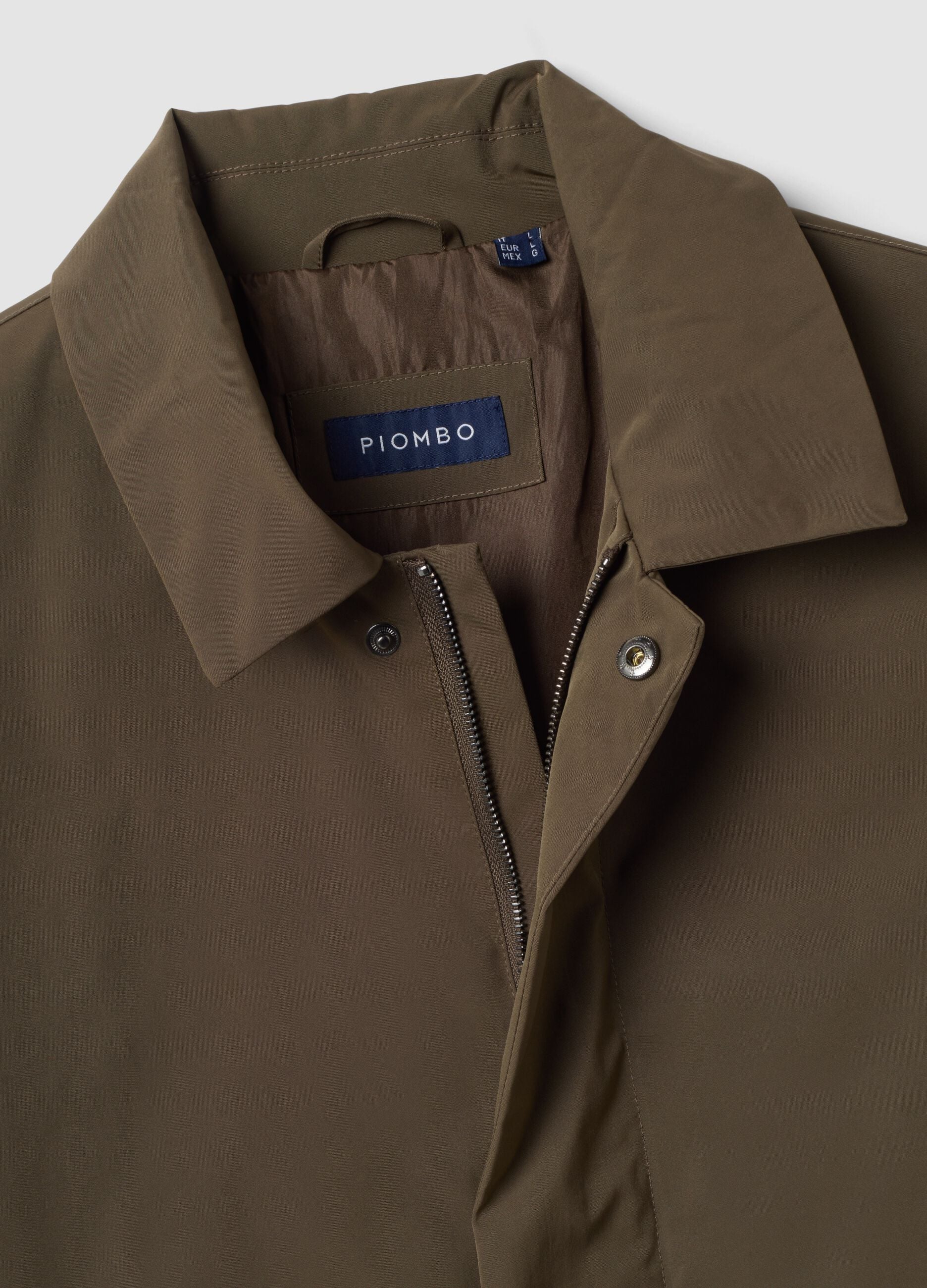 Long brown regular-fit raincoat