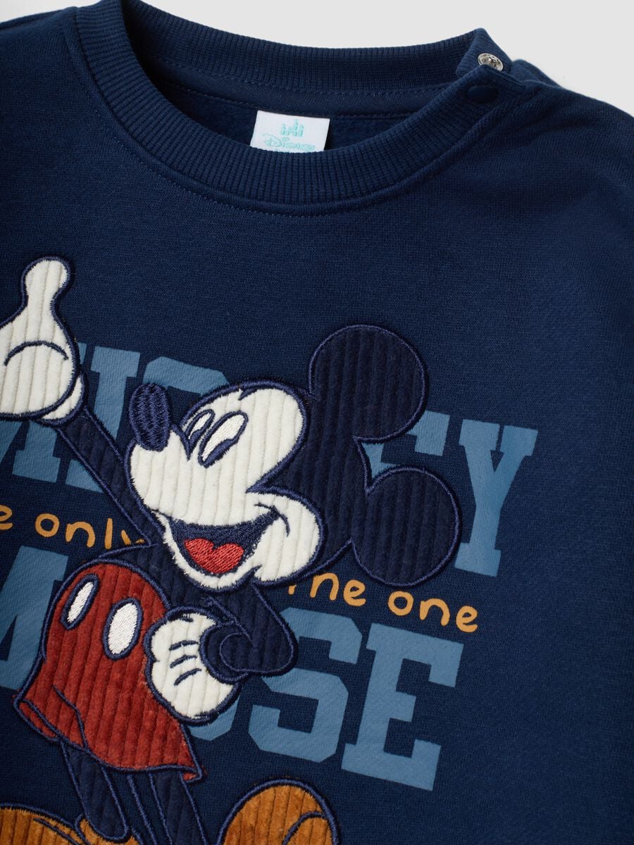 Completo jogging blu in misto cotone organico con stampa Mickey_2