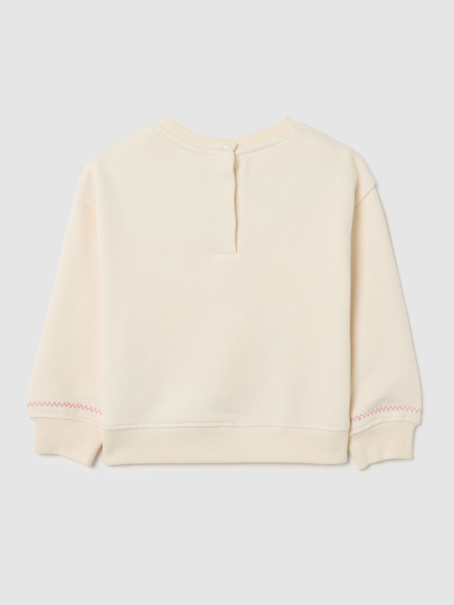 Girls' pure cotton beige oversized sweatshirt_1