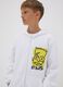 White pure-cotton hooded sweatshirt with Simpsons print for boys_1