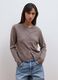 Grey pure wool crew-neck cardigan with buttons, regular fit_2