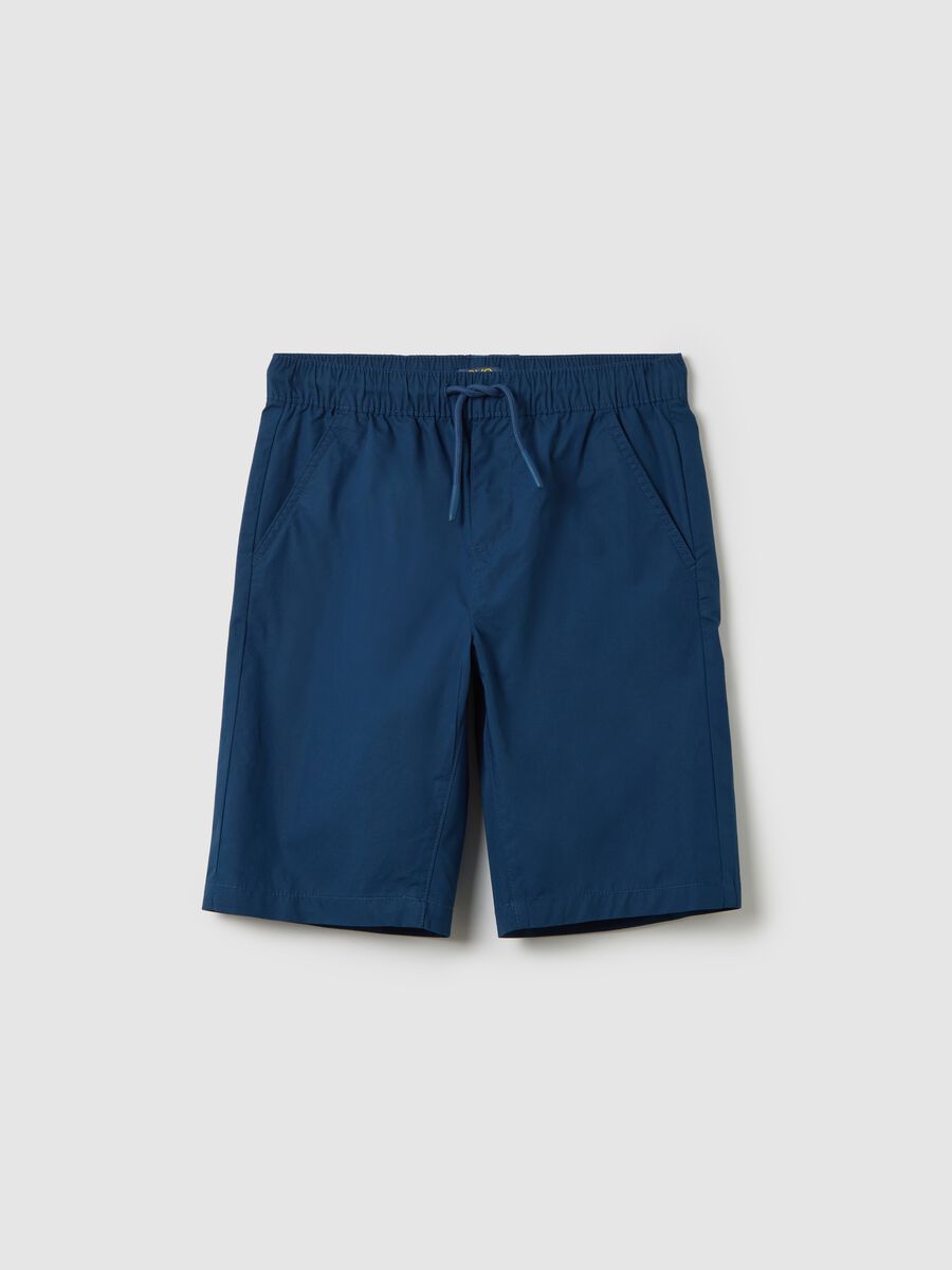 Blue Cotton Shorts for Boys_0
