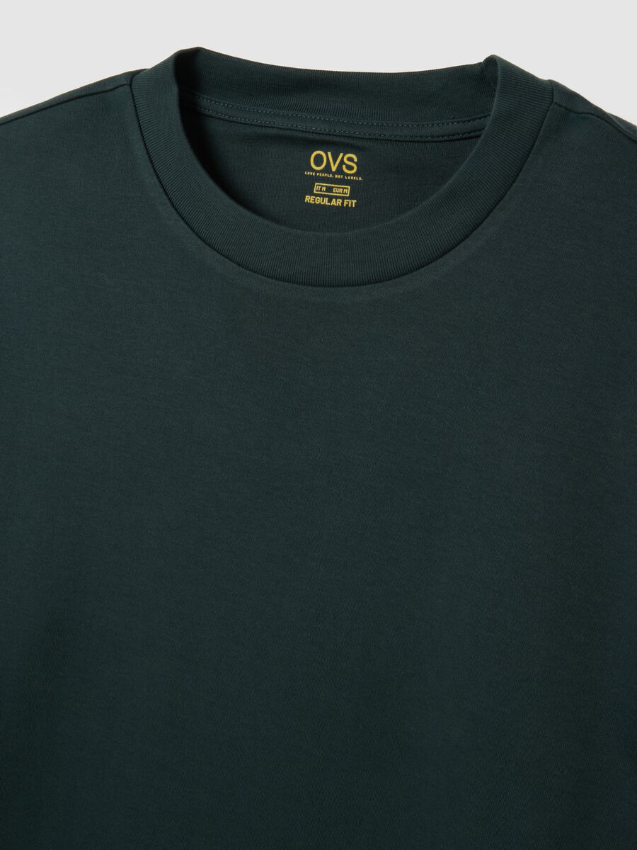 T-shirt in puro cotone verde regular fit_5