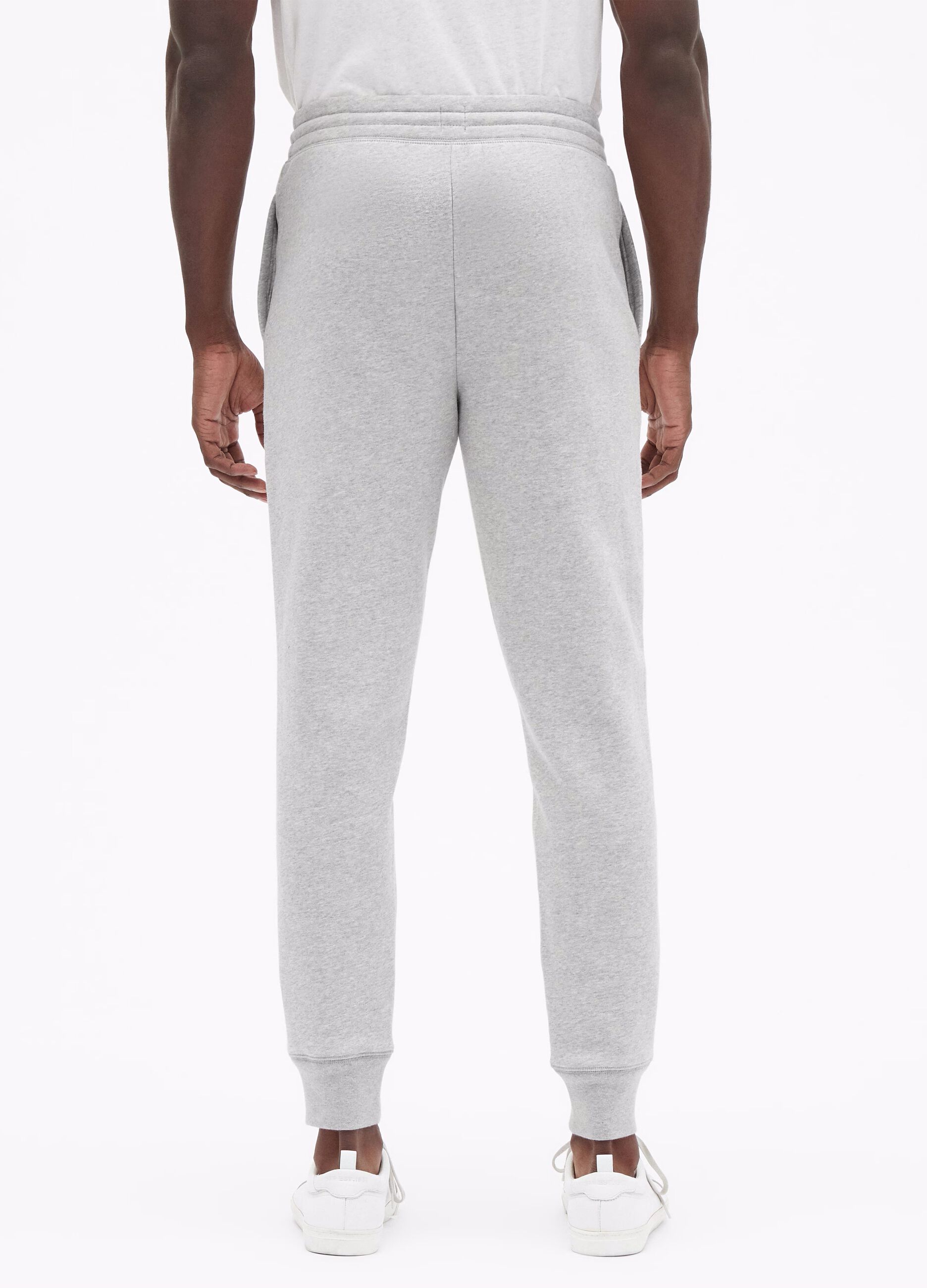 Mélange fleece joggers with logo embroidery