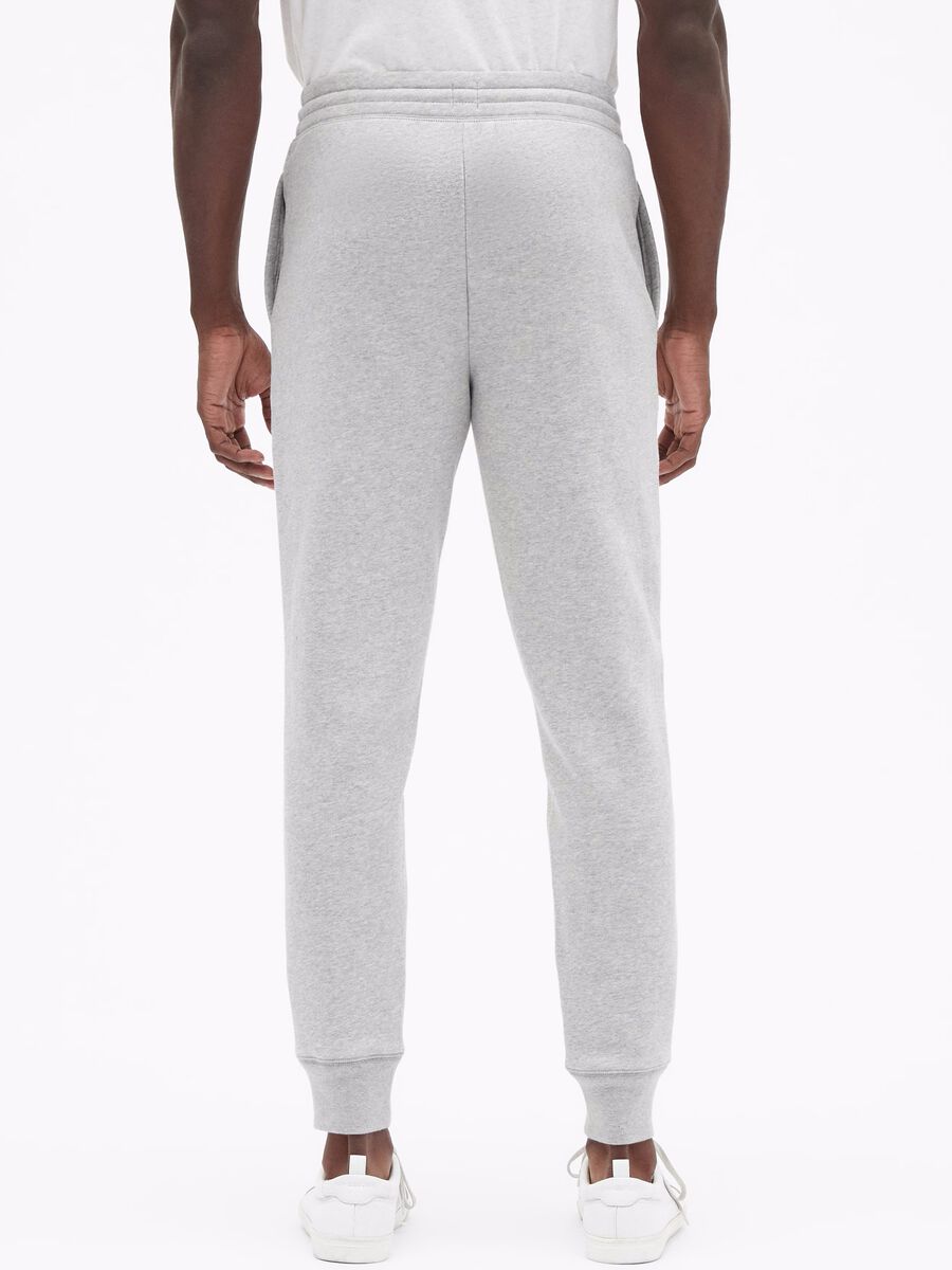 Mélange fleece joggers with logo embroidery_1