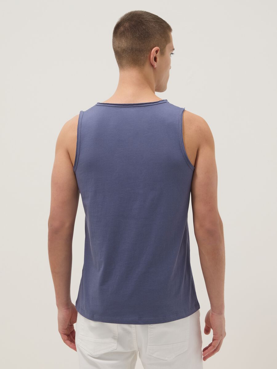 Blue pure cotton vest top_2