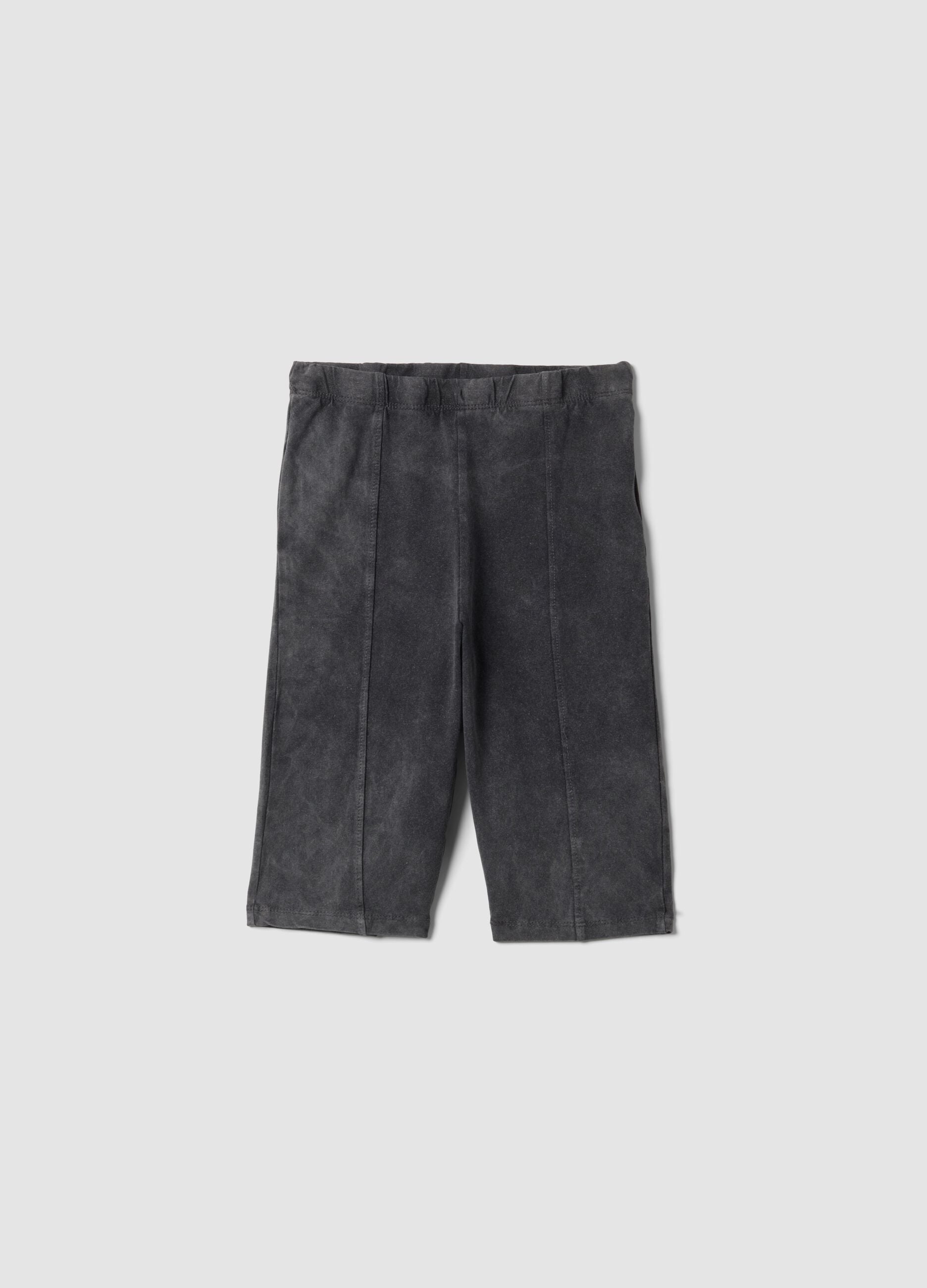 Grey stretch cotton cycling shorts